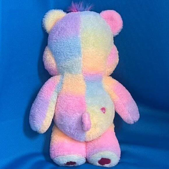 CARE BEARS TOGETHERNESS TIE - DYE RAINBOW PLUSH BEAR / BASIC FUN STUFFED ANIMAL - Picture 14 of 16